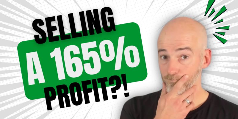 Selling a 165% profit. Article thumbnail.