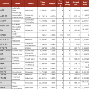 Pension Portfolio Summary table.